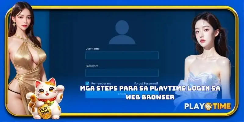 Mga steps para sa PlayTime login sa web browser